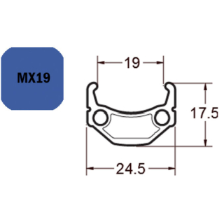 Exal FELGE MX 19, 28" 36L SCHW 19-622 VL:6,5MM EINFACHOESEN FA003452013