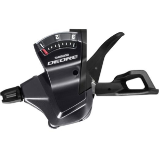 SHIMANO Schalthebel DEORE Trekking SL-T6000, Links, 2/3-fach, Schelle, Schwarz, Inkl. Zu I-SLT6000LBL