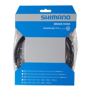 SHIMANO Bremsleitung DEORE XT SM-BH90-SBLS, 2.000 mm, Schwarz, Gerade - Banjo, 1x Befest SH000000343