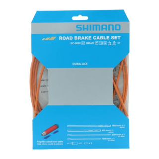 SHIMANO 1 Set (VR & HR) Orange Bremszug-Set Zug 1x 1.000 mm/1x 2.000 mm, Hülle 1x 800 mm Y-8YZ98080