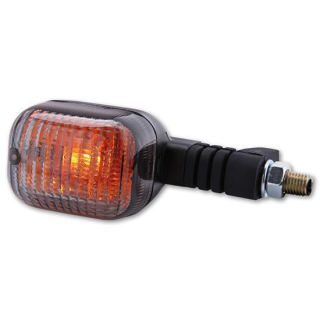 Blinker DUC STYLE, schwarz, getöntes Glas, für vorne links oder hinten rechts, M 10 Gewindebolzen, E-geprüft., 202-209