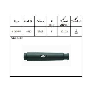 NGK Kerzenstecker SD-05 FM, gerade lang schwarz, 212-511