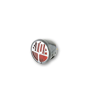SHIN YO LED-Rücklicht STOP, rotes Glas, schwarzes Metallgehäuse, 255-057