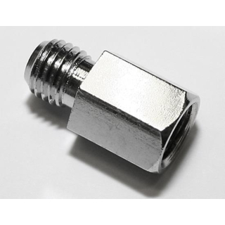 Spiegeladapter chrom, von Loch M 10 Rechtsgewinde auf Bolzen M 10 Rechtsgewinde., 305-083