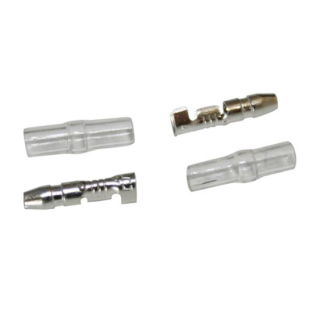 Rundstecker (männlich) D. 3,5 mm mit Isolierung, 100 Teile pro Set, (50 x Rundstecker + 50 x Isolierungshülsen), 396-010