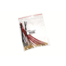 Rundsteckhülsenset (weiblich) D. 3,5 mm mit Isolierung und Kabel. 20 Teile pro Set, (10 x rotes Kabel + 10 x schwarzes Kabel), 396-020