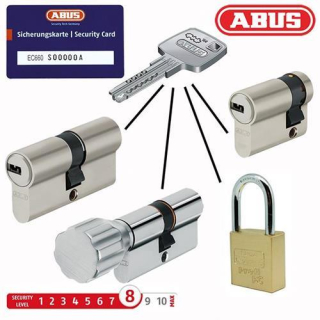 ABUS EC660 Schließanlage Profilzylinder Schloss Knaufzylinder 3 Schlüssel ECK660