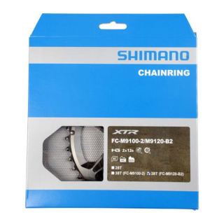 SHIMANO Kettenblätter XTR FC-M9100/M9120 2-fach, 38 Zähne, -, Grau/Schwarz, Aluminium, 5 Y-0G898010