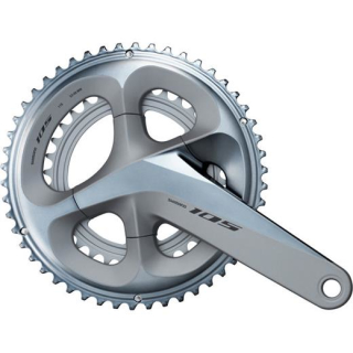 SHIMANO Kurbelgarnitur 105 FC-R7000 2x11170 mm50-34 Z.Silbernicht enthalten I-FCR7000CX04S