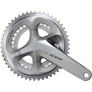 SHIMANO Kurbelgarnitur 105 FC-R7000 2x11170 mm53-39 Z.Silbernicht enthalten I-FCR7000CX39S