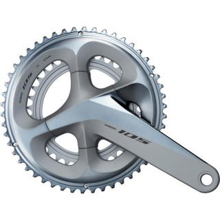 SHIMANO Kurbelgarnitur 105 FC-R7000 2x11172,5 mm50-34 Z.Silbernicht enthalten I-FCR7000DX04S