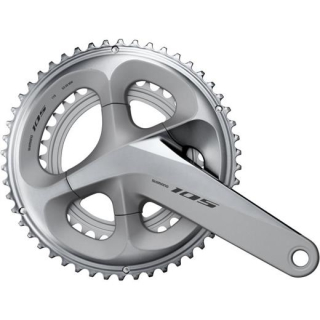 SHIMANO Kurbelgarnitur 105 FC-R7000 2x11172,5 mm53-39 Z.Silbernicht enthalten I-FCR7000DX39S