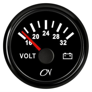 CN-Instrument Voltmeter 24V weiß/chrom, CN0524W
