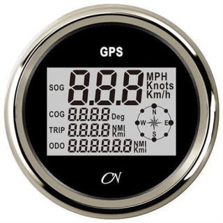 GPS Tacho digital + Kompass schwwarz/chrom, CN0885SC