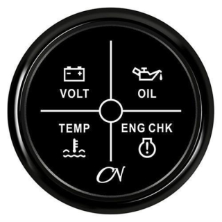4fach Anzeige Spannung.Öldr.Temp.Check weiß/chrom, CN11W