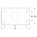 Edelstahl-Relingsbeschlag Endstück 90°eckig 22mm, EK97040