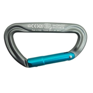 Alu-Karabinerhaken ARGON K asymm. GRAU/CYAN, NB719DB0400