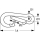 Alu-Karabiner TRAPPER BENT GATE asym. gelb/schwart, NB769CN0400