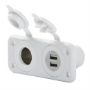 Marinco USB-COMBO -Einbau-Steckdose Schwarz, UM12VCOMBO-B