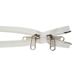 YKK zweiwege/teilbar/ Doppel Spirale 200cm weiß, YKZ70200