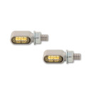HIGHSIDER CNC LED Blinker/Positionslicht LITTLE BRONX, silber, getönt, E-geprüft, Paar, 204-2871