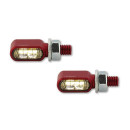 HIGHSIDER CNC LED Blinker/Positionslicht LITTLE BRONX, rot, getönt, E-geprüft, Paar, 204-2872