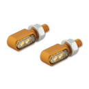 HIGHSIDER CNC LED Blinker/Positionslicht LITTLE BRONX, gold, getönt, E-geprüft, Paar, 204-2874