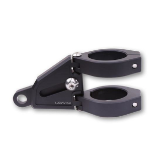 HIGHSIDER CNC Alu Lampenhalter Set EXTEND für Ø 38-41 mm, längenverstellbar, schwarz, 220-810404