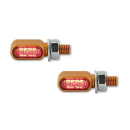 HIGHSIDER CNC LED Rück-, Bremslicht, Blinker LITTLE BRONX, gold, getönt, E-geprüft, Paar, 254-2864