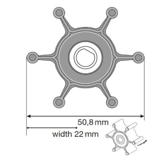 Johnson Impeller für F4 Pumpe, MC97/EPDM 09-810B-1