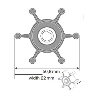 Johnson Impeller für F4 Pumpe, Nitril 09-824P-9