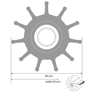 Johnson Impeller für F8 Pumpe, Neopren 09-819B