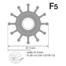 Johnson Impeller für F5 Pumpe, Nitril 09-1027B-9