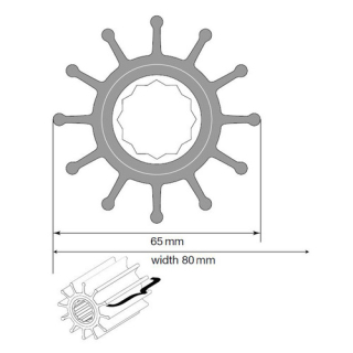 Johnson Impeller für F75 Pumpe, MC97/EPDM 09-821BT-1