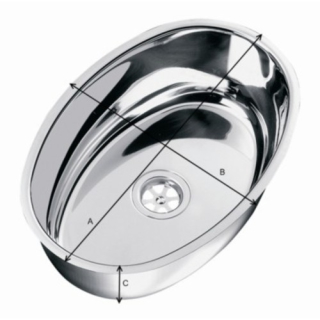PLASTIMO EINBAUSPUELE OVAL 36X24 CM INOX 27292