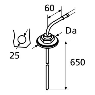 Webasto Tankentnehmer Truck D5,5 L=650, nur fuer 1320399A