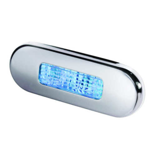 Hella LED Stufenleuchte blau rostfrei poliert 2XT 959 680-611