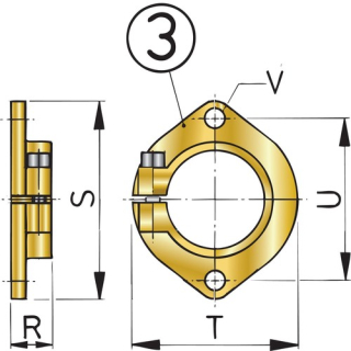 Vetus Montageflansch für Stevenrohr, Ø 50mm FLK50