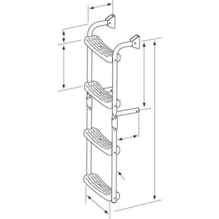 PLASTIMO INOX LEITER KLAPPBAR 3+2 STUFEN GRAU 90D 55701