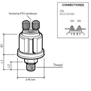 Veratron VDO Öldruck Sensor 25bar/350psi, 2p,3/8-1 360081038002C