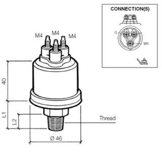 Veratron VDO Öldruck Sensor 5bar/80psi, 2p, 1/8 – 360081039002C