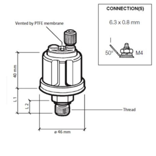 Veratron VDO Öldruck Sensor 10bar/150psi, 1p, 1/8 362081003002K