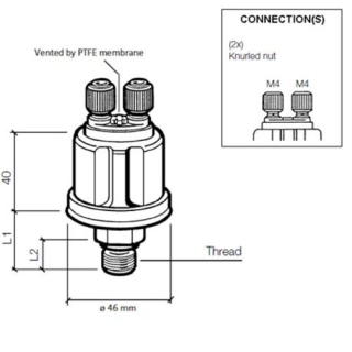 Veratron VDO Öldruck Sensor 10bar/150psi, 2p, M18 360081032008C