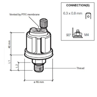 Veratron VDO Öldruck Sensor 5bar/80psi, 1p, 1/8-27 360081029041C