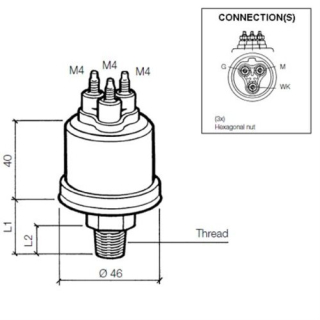Veratron VDO Öldruck Sensor 10bar/150psii, 2p, M14 360081039007C
