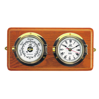 PLASTIMO 3 ZOLL UHR UND BAROMETER AUF TEAK 12764