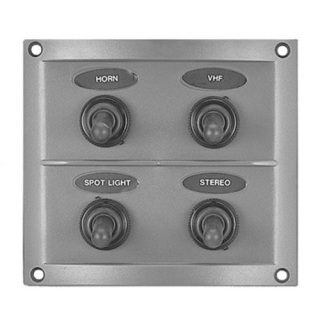 PLASTIMO SWITCH PANEL SPLASHPROOF 4 GANG 175531