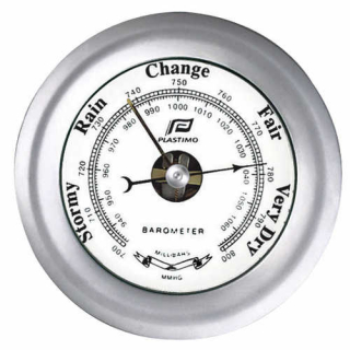 PLASTIMO 4 ZOLL BAROMETER MATT VERCHROMT 38207