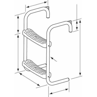 PLASTIMO Edelstahlleiter für Steg, 2 Stufen 55706