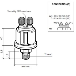 Veratron VDO Öldruck Sensor 10bar/150psi, 1p, M18 360081030122C